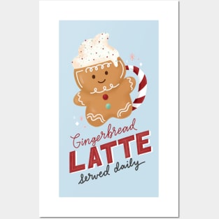 Winter Christmas Gingerbread Latte Posters and Art